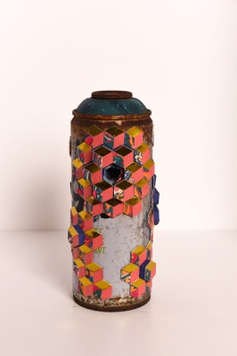 ''Marbled Encrustation 1'' customised empty spray can by Stuart Glenday